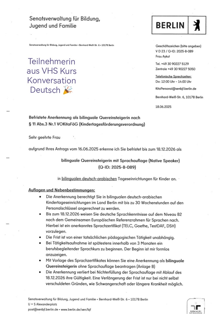 Senat Berlin befristete Anerkennung für Quereinsteiger